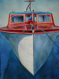 Blue Jay - Classic Boat Paintings by Janne Matter