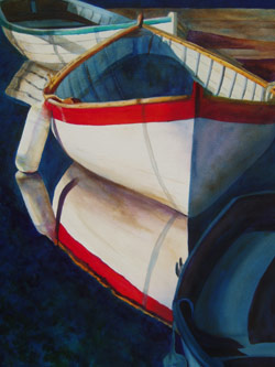 First Light - Wooden Boat Paintings by Janne Matter