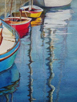 Line UP - Wooden Boat Paintings by Janne Matter