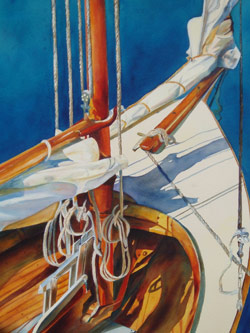 Shadowed - Wooden Boat Paintings by Janne Matter