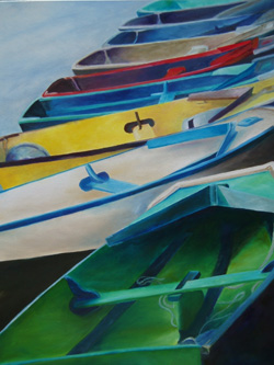 Small Fry - Wooden Boat Paintings by Janne Matter